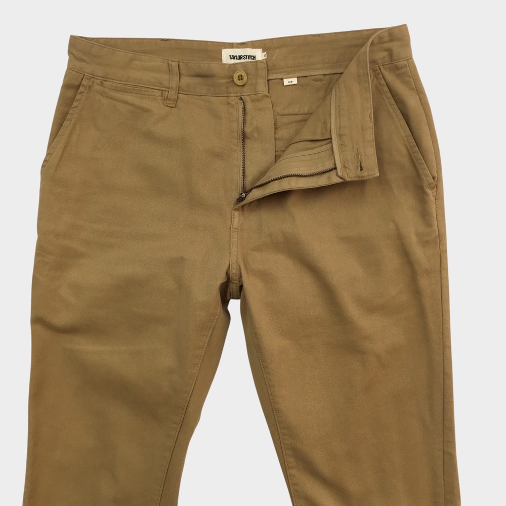 Taylor Stitch The Foundation Pant Slim Fit Cotton‎ Khaki Chinos Mens 32 (FLAW)
